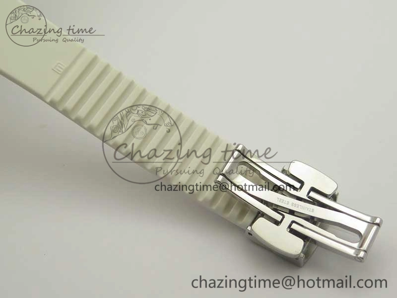 Aquanaut 5067A White JJF 1:1 Best Edition White Textured Dial on White Rubber Strap AE Upgraded 8993