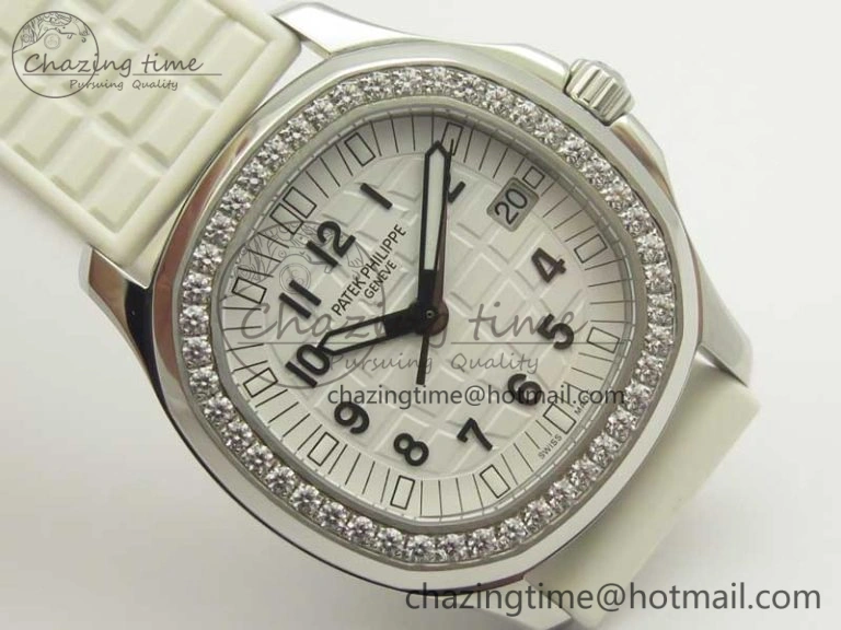 Aquanaut 5067A White JJF 1:1 Best Edition White Textured Dial on White Rubber Strap AE Upgraded 8993