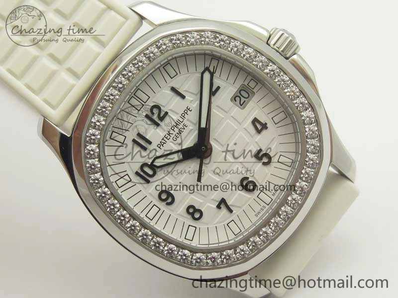 Aquanaut 5067A White JJF 1:1 Best Edition White Textured Dial on White Rubber Strap AE Upgraded 8993