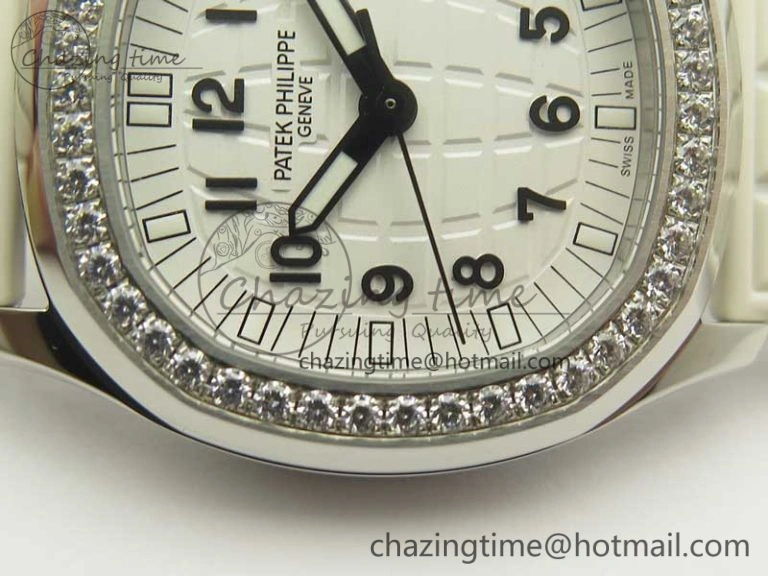 Aquanaut 5067A White JJF 1:1 Best Edition White Textured Dial on White Rubber Strap AE Upgraded 8993