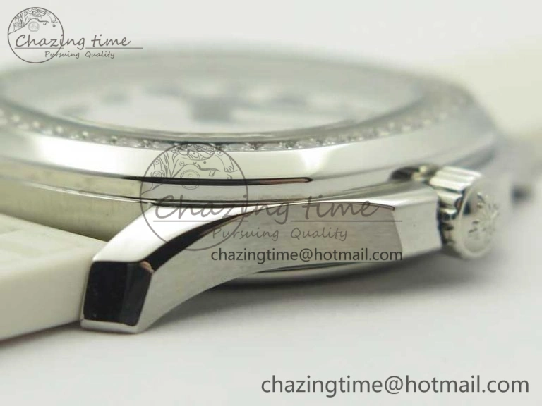 Aquanaut 5067A White JJF 1:1 Best Edition White Textured Dial on White Rubber Strap AE Upgraded 8993