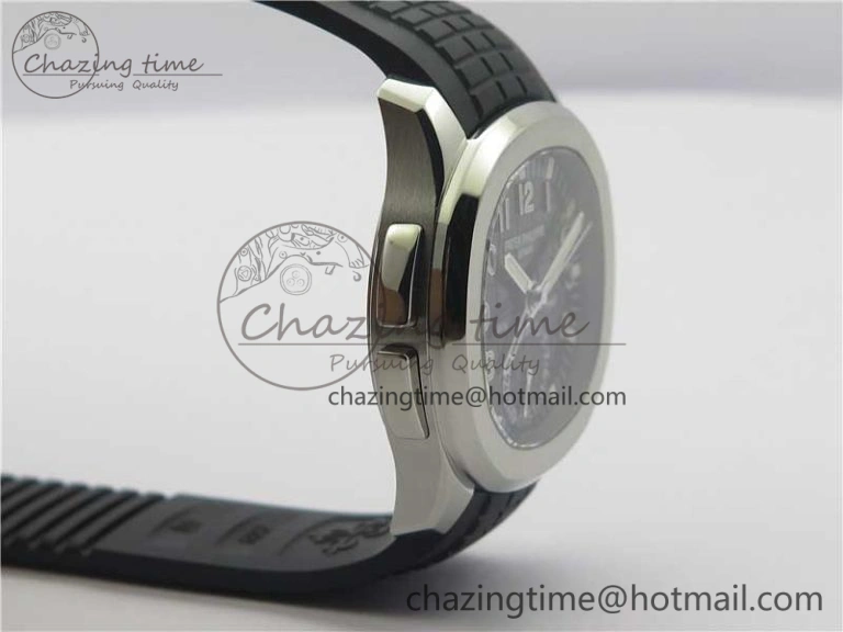 Durable Aquanaut 5164A SS GRF Best Edition Black Dial on Black Rubber Strap A324 V 8941