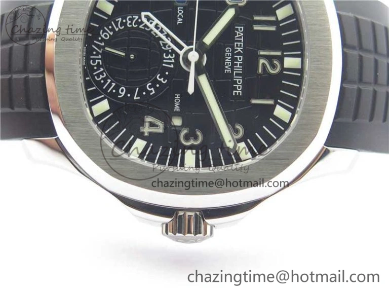 Durable Aquanaut 5164A SS GRF Best Edition Black Dial on Black Rubber Strap A324 V 8941