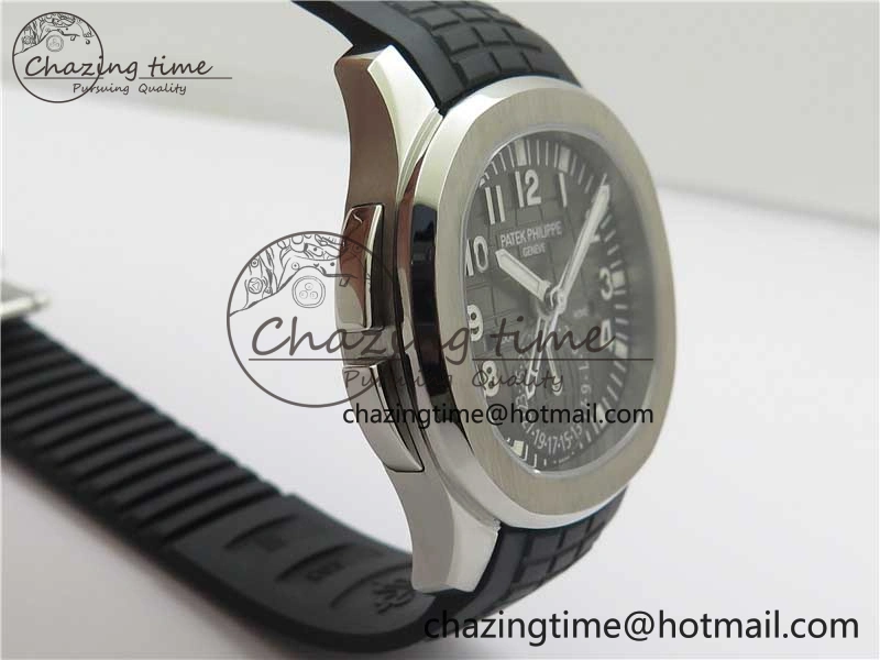 Aquanaut 5164A SS ZF 1:1 Best Edition Black Dial on Black Rubber Strap A ModernLook 8850