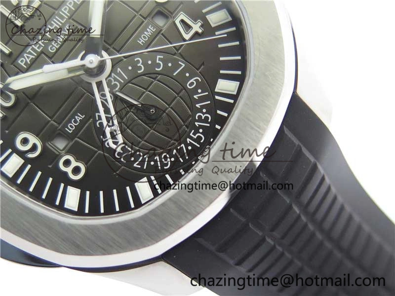 Aquanaut 5164A SS ZF 1:1 Best Edition Black Dial on Black Rubber Strap A ModernLook 8850