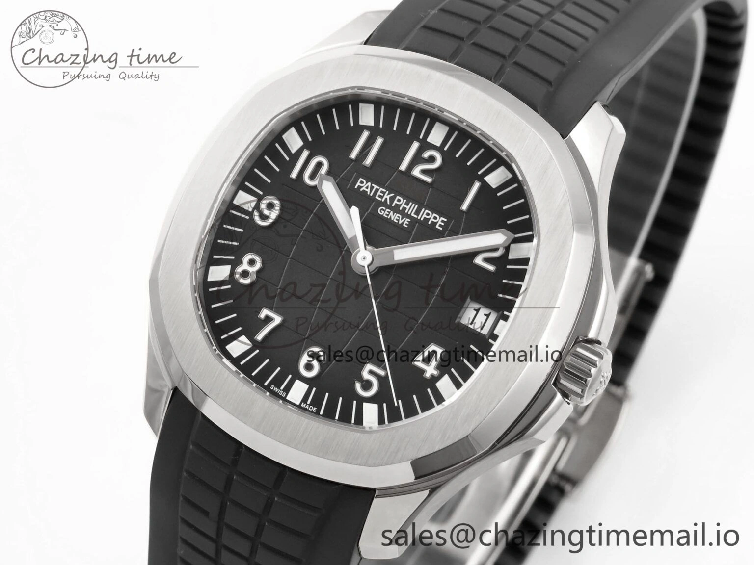 Aquanaut 5167 SS 3KF Best Edition Gray Dial on Black Rubber Strap A324 Super Clone V QuickDry 8679