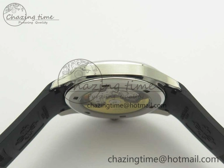 Affordable Aquanaut 5167 SS KMF 1:1 Best Edition Gray Dial on Black Rubber Strap A324 Clone 8978
