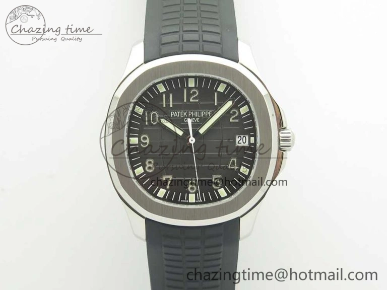 Affordable Aquanaut 5167 SS KMF 1:1 Best Edition Gray Dial on Black Rubber Strap A324 Clone 8978