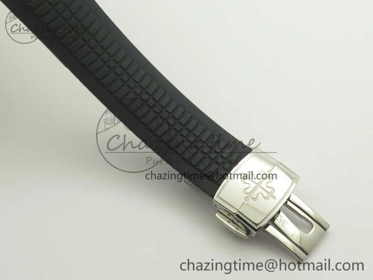 Affordable Aquanaut 5167 SS KMF 1:1 Best Edition Gray Dial on Black Rubber Strap A324 Clone 8978