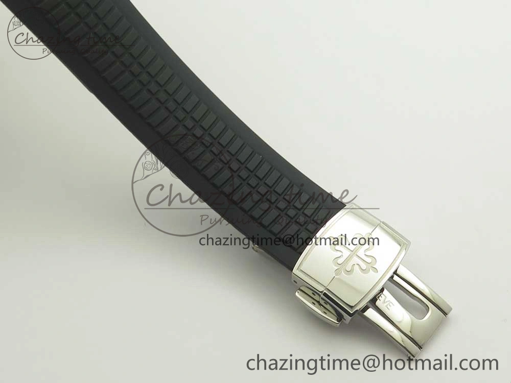 Affordable Aquanaut 5167 SS KMF 1:1 Best Edition Gray Dial on Black Rubber Strap A324 Clone 8978