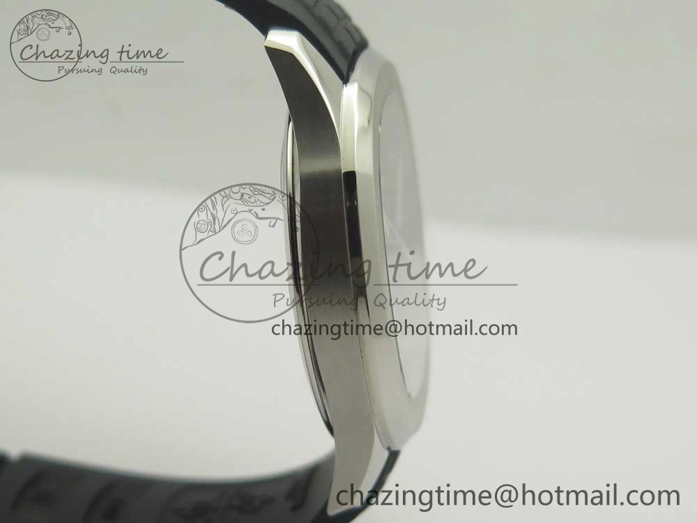 Affordable Aquanaut 5167 SS KMF 1:1 Best Edition Gray Dial on Black Rubber Strap A324 Clone 8978