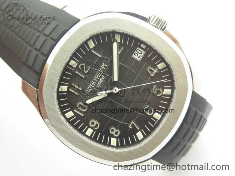 Affordable Aquanaut 5167 SS KMF 1:1 Best Edition Gray Dial on Black Rubber Strap A324 Clone 8978
