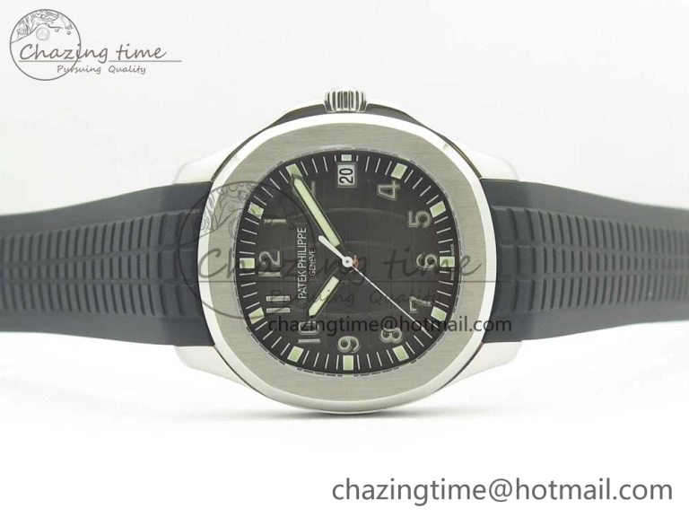 Affordable Aquanaut 5167 SS KMF 1:1 Best Edition Gray Dial on Black Rubber Strap A324 Clone 8978