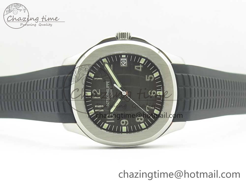 Affordable Aquanaut 5167 SS KMF 1:1 Best Edition Gray Dial on Black Rubber Strap A324 Clone 8978