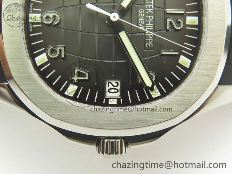 Affordable Aquanaut 5167 SS KMF 1:1 Best Edition Gray Dial on Black Rubber Strap A324 Clone 8978