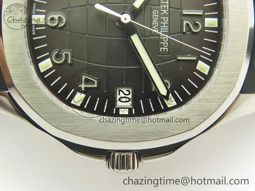 Affordable Aquanaut 5167 SS KMF 1:1 Best Edition Gray Dial on Black Rubber Strap A324 Clone 8978