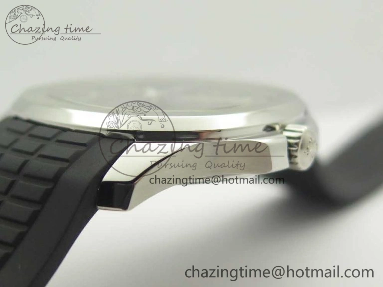 Affordable Aquanaut 5167 SS KMF 1:1 Best Edition Gray Dial on Black Rubber Strap A324 Clone 8978