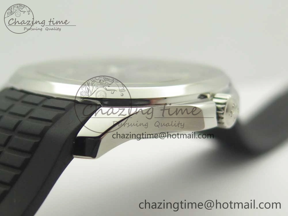 Affordable Aquanaut 5167 SS KMF 1:1 Best Edition Gray Dial on Black Rubber Strap A324 Clone 8978