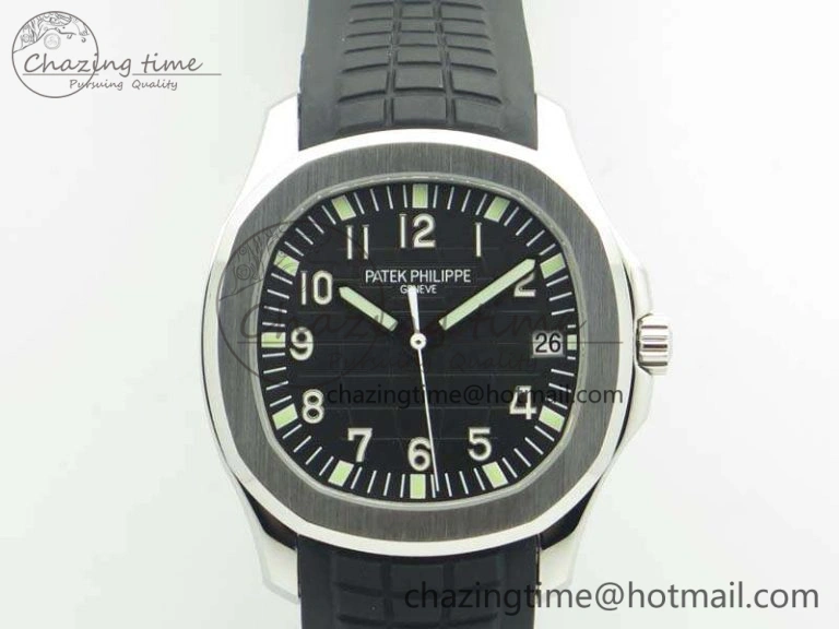 Aquanaut 5167 SS PF 1:1 Best Edition Black Dial On Rubber Strap A Breathable 9008