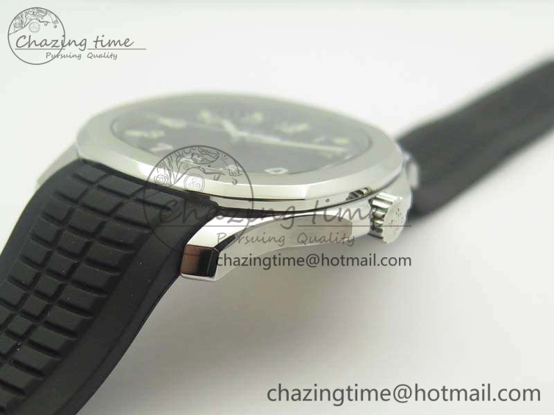 Aquanaut 5167 SS PF 1:1 Best Edition Black Dial On Rubber Strap A Breathable 9008