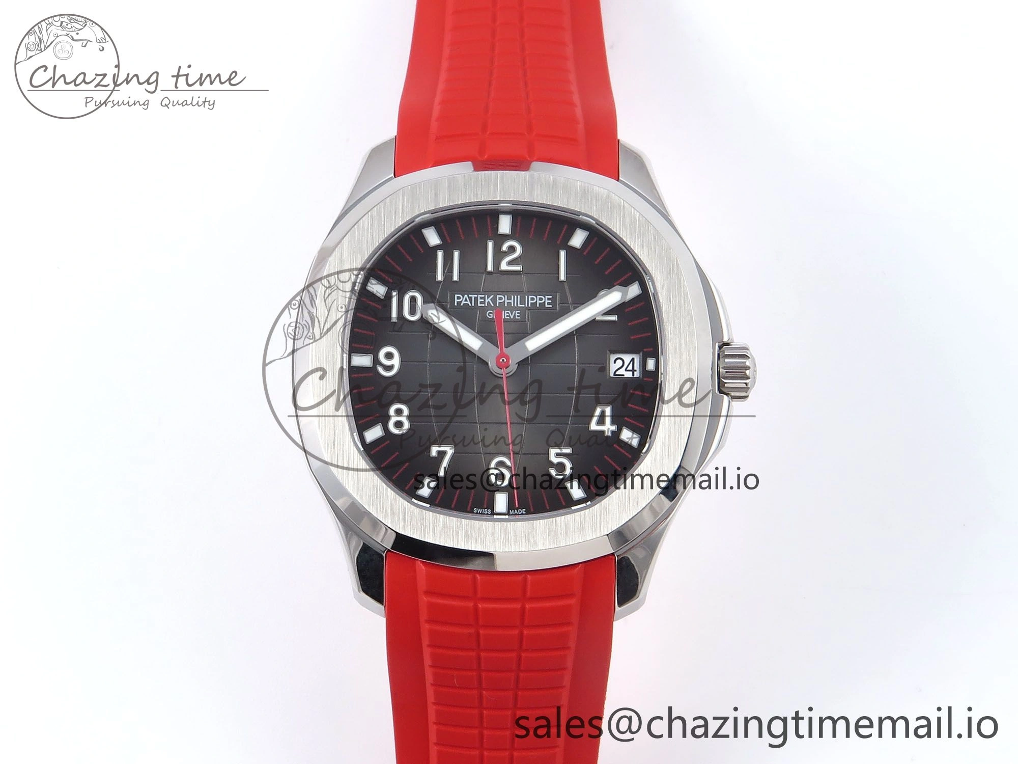 Aquanaut 5167A SS 3KF Best Edition Gray Dial on Red Rubber Strap A324 Super Clone Cozy 8651