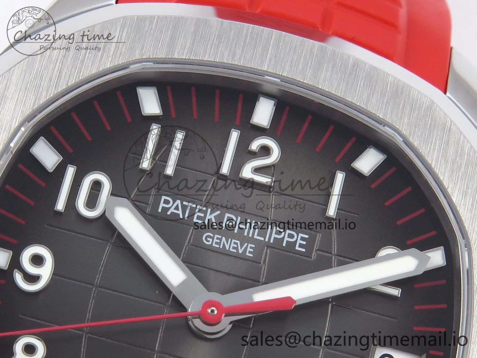 Aquanaut 5167A SS 3KF Best Edition Gray Dial on Red Rubber Strap A324 Super Clone Cozy 8651