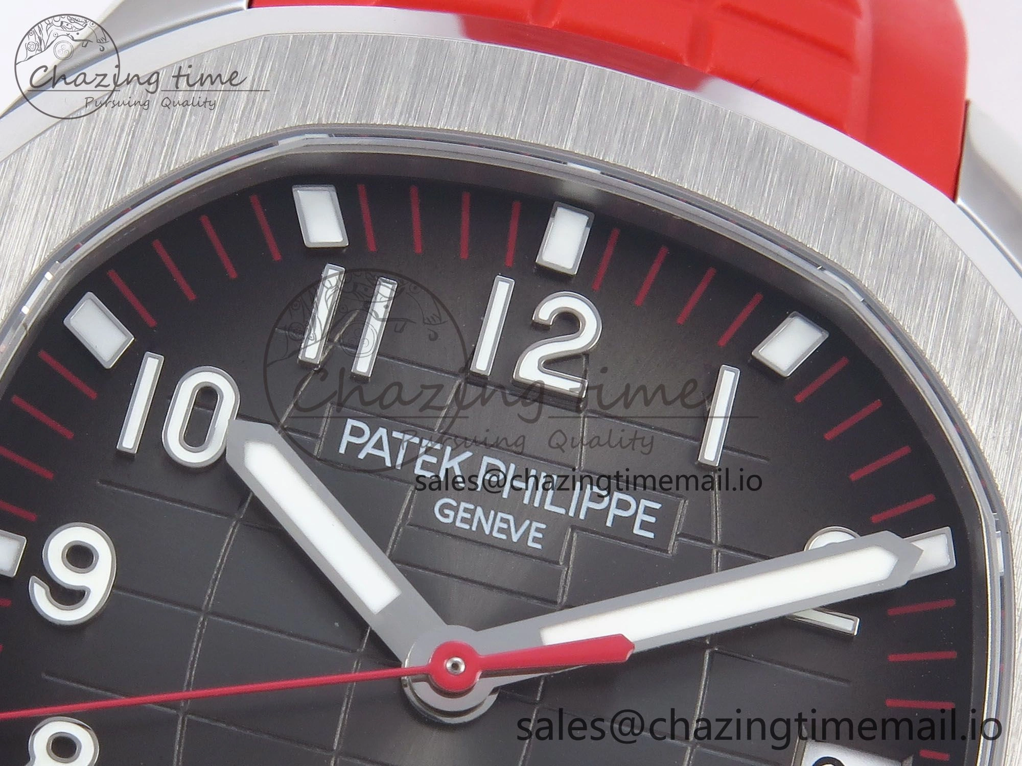 Aquanaut 5167A SS 3KF Best Edition Gray Dial on Red Rubber Strap A324 Super Clone Cozy 8651