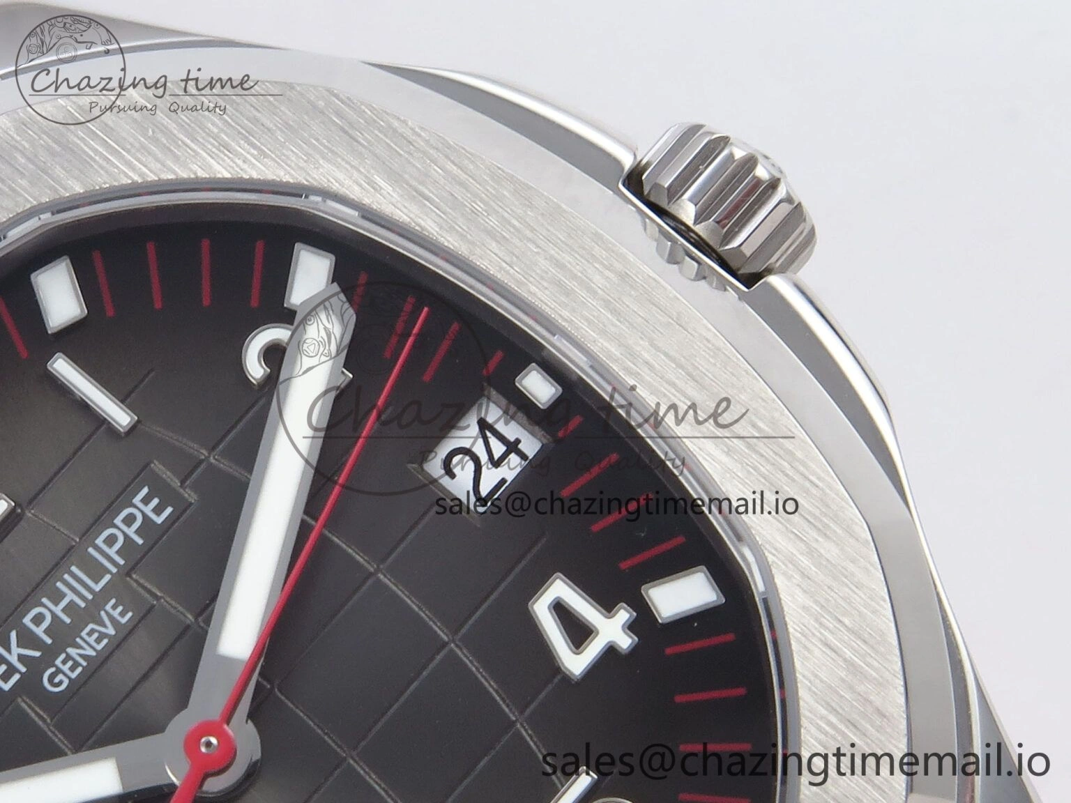 Aquanaut 5167A SS 3KF Best Edition Gray Dial on Red Rubber Strap A324 Super Clone Cozy 8651
