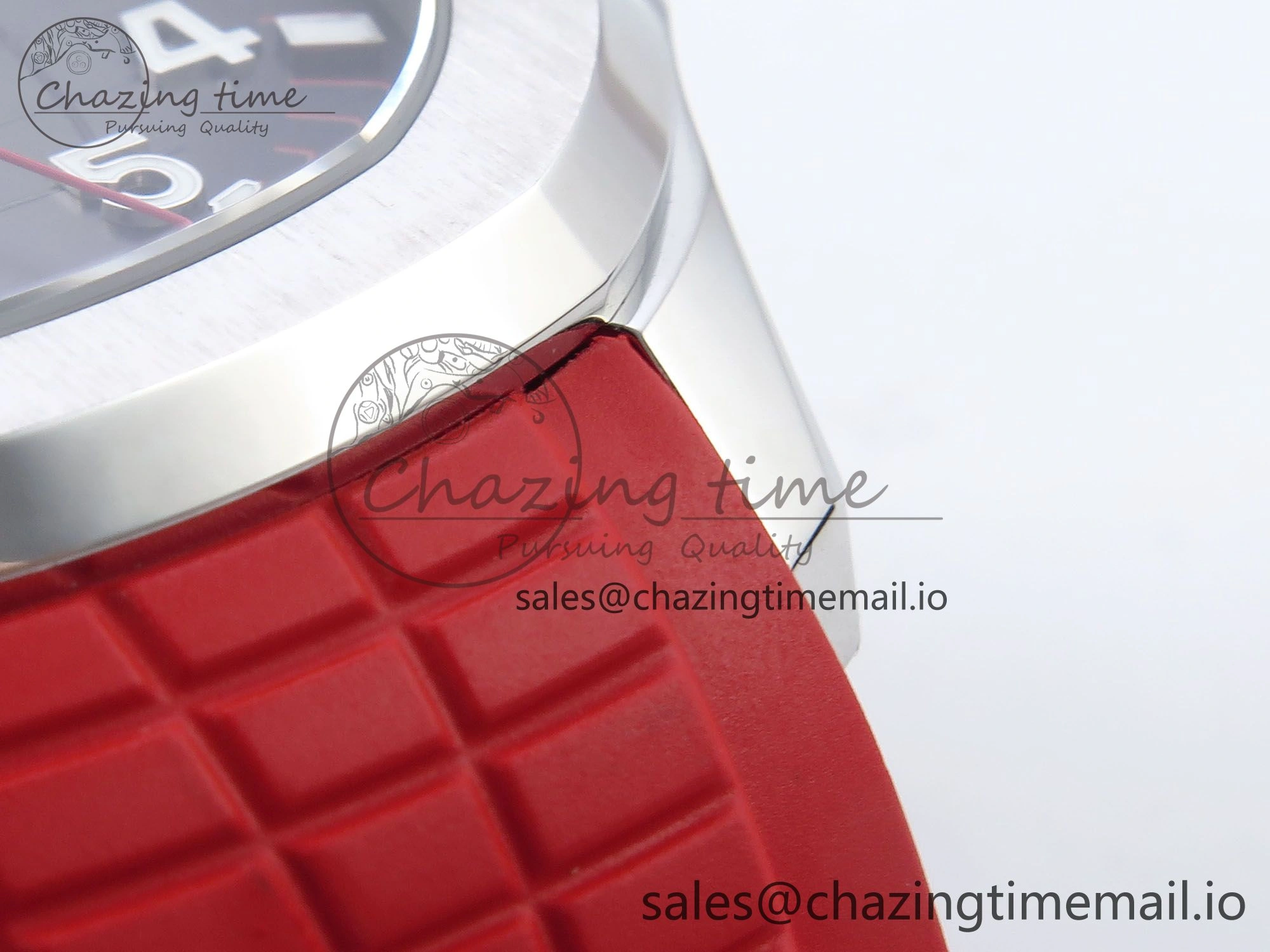 Aquanaut 5167A SS 3KF Best Edition Gray Dial on Red Rubber Strap A324 Super Clone Cozy 8651