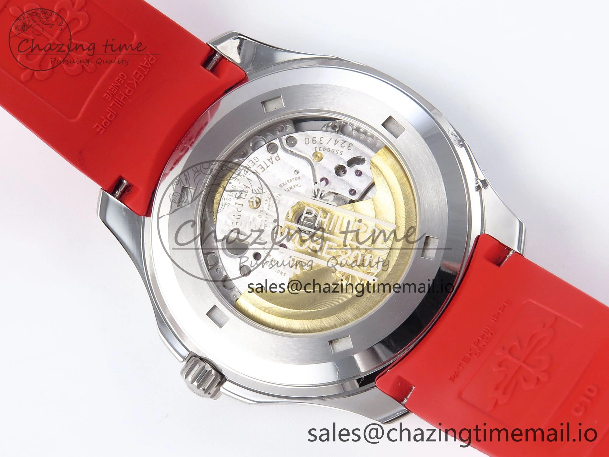 Aquanaut 5167A SS 3KF Best Edition Gray Dial on Red Rubber Strap A324 Super Clone Cozy 8651