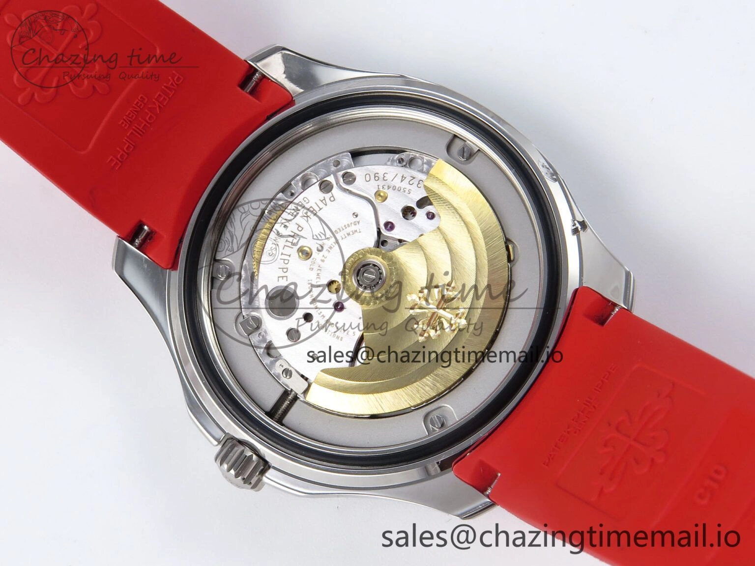 Aquanaut 5167A SS 3KF Best Edition Gray Dial on Red Rubber Strap A324 Super Clone Cozy 8651