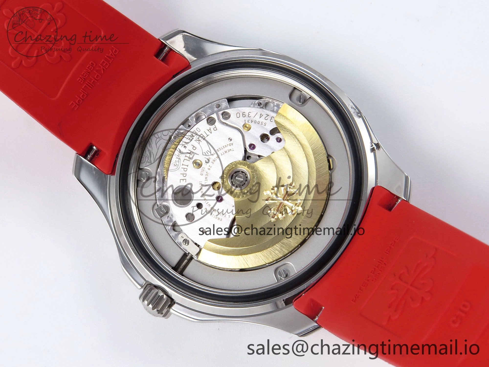 Aquanaut 5167A SS 3KF Best Edition Gray Dial on Red Rubber Strap A324 Super Clone Cozy 8651
