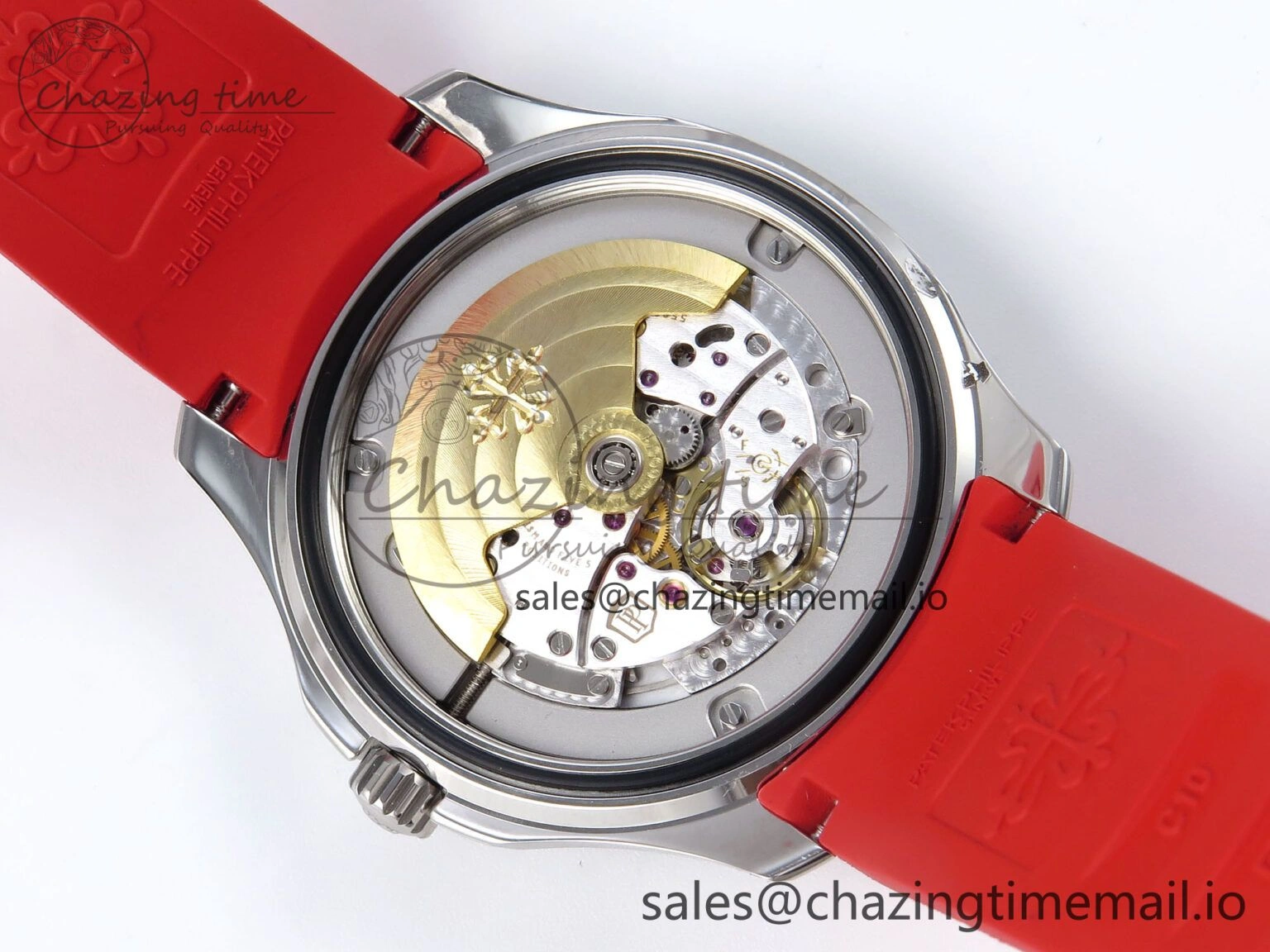 Aquanaut 5167A SS 3KF Best Edition Gray Dial on Red Rubber Strap A324 Super Clone Cozy 8651