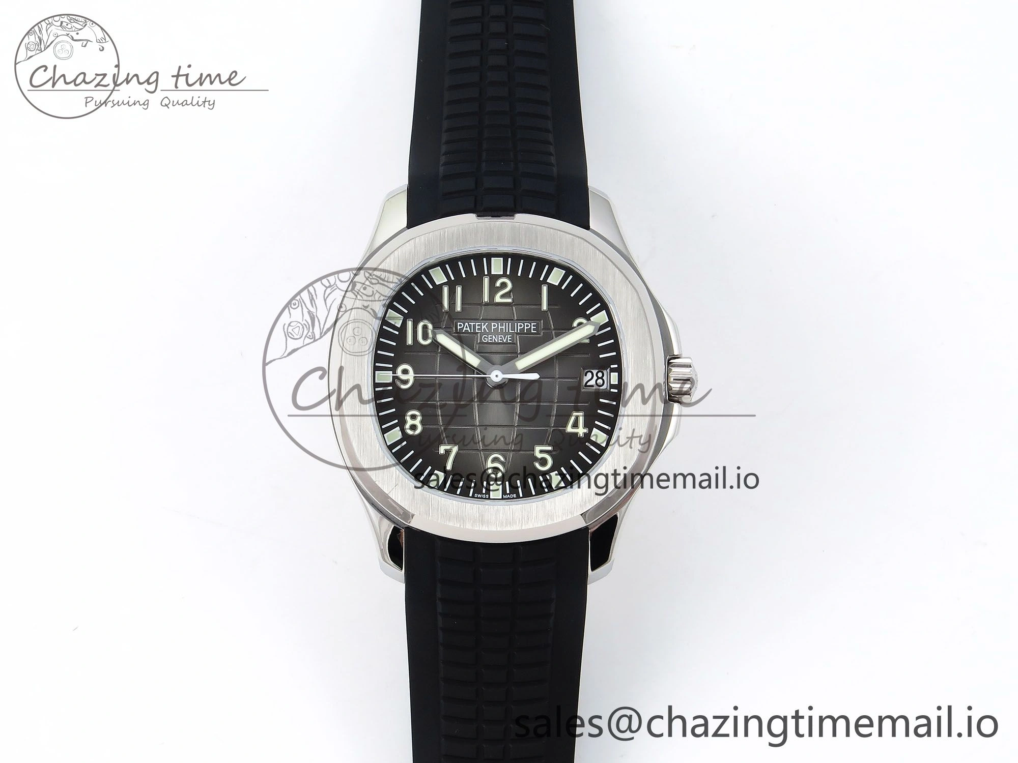 Aquanaut 5167A SS ZF 1:1 Best Edition Black Dial on Black Rubber Strap 26- Compact 8723