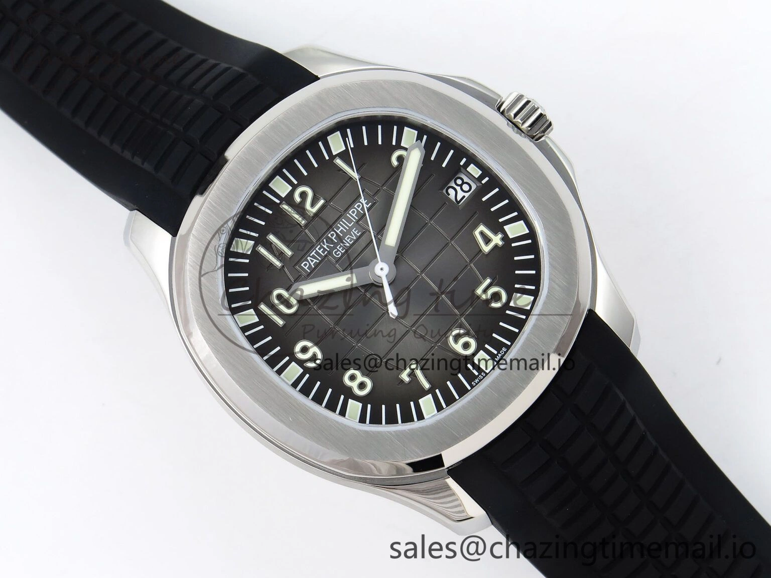 Aquanaut 5167A SS ZF 1:1 Best Edition Black Dial on Black Rubber Strap 26- Compact 8723