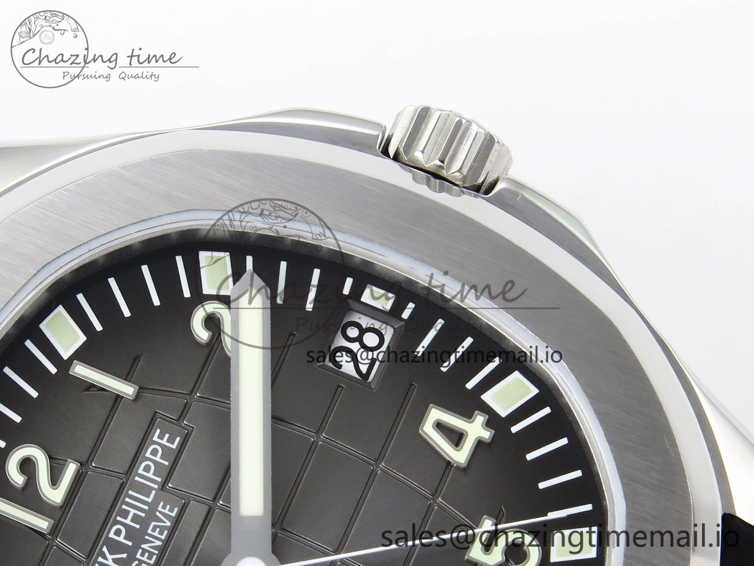 Aquanaut 5167A SS ZF 1:1 Best Edition Black Dial on Black Rubber Strap 26- Compact 8723