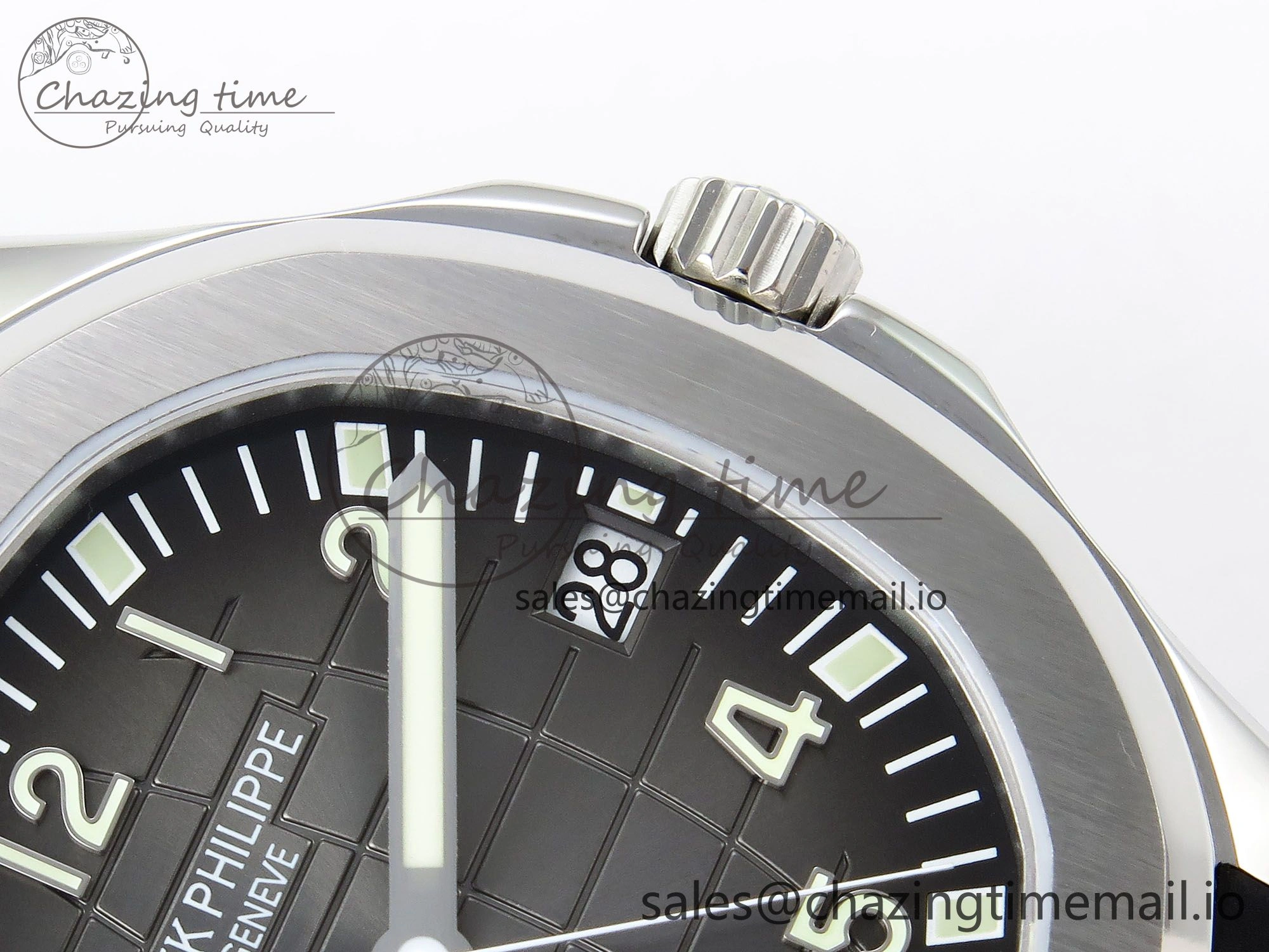 Aquanaut 5167A SS ZF 1:1 Best Edition Black Dial on Black Rubber Strap 26- Compact 8723