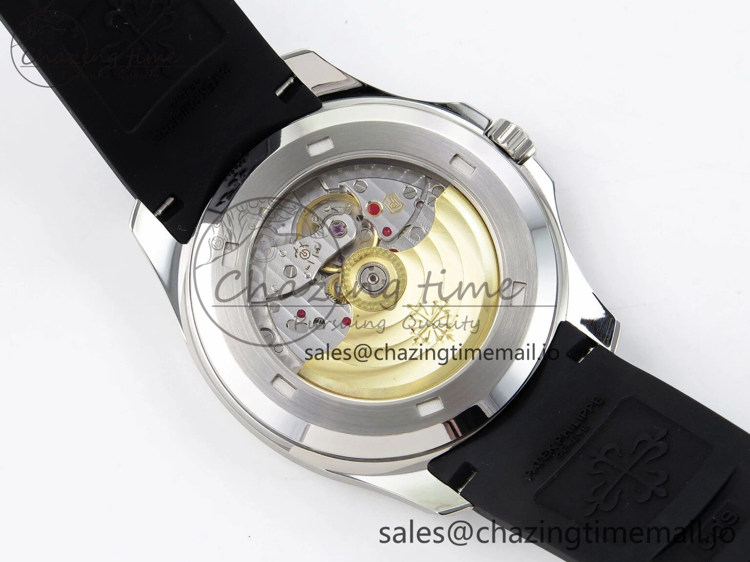 Aquanaut 5167A SS ZF 1:1 Best Edition Black Dial on Black Rubber Strap 26- Compact 8723