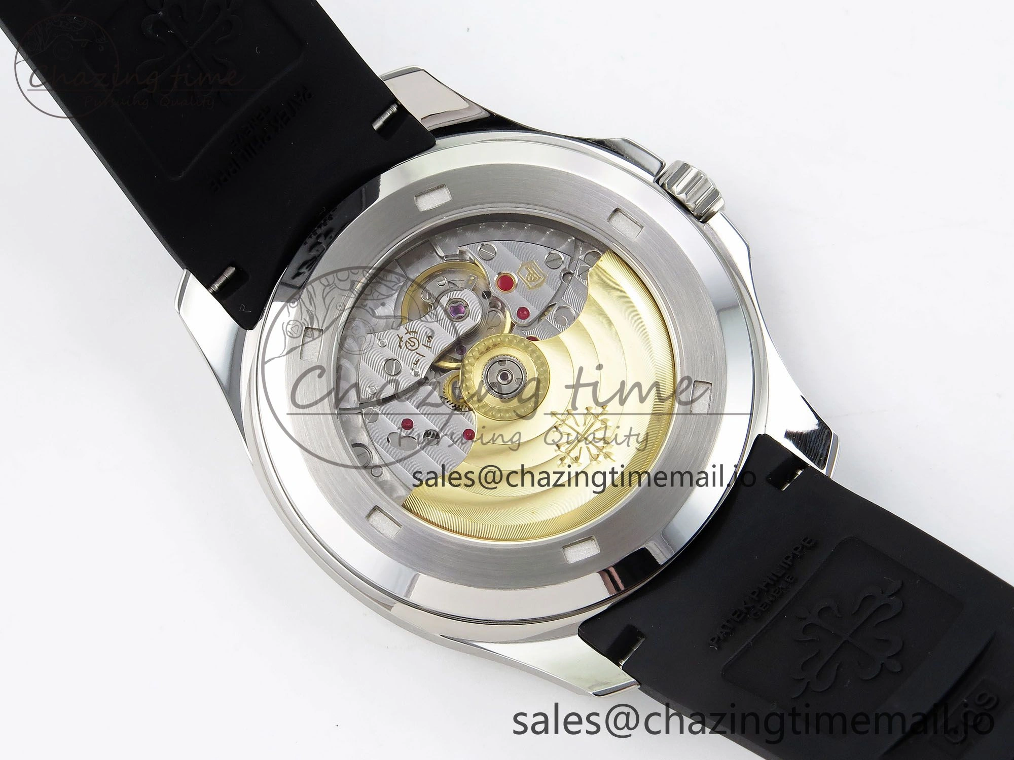 Aquanaut 5167A SS ZF 1:1 Best Edition Black Dial on Black Rubber Strap 26- Compact 8723