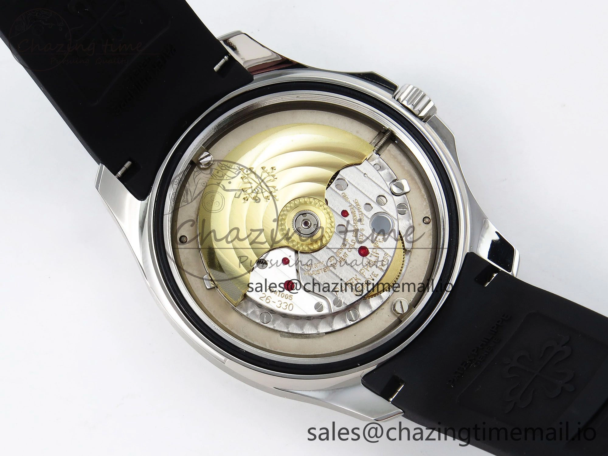 Aquanaut 5167A SS ZF 1:1 Best Edition Black Dial on Black Rubber Strap 26- Compact 8723