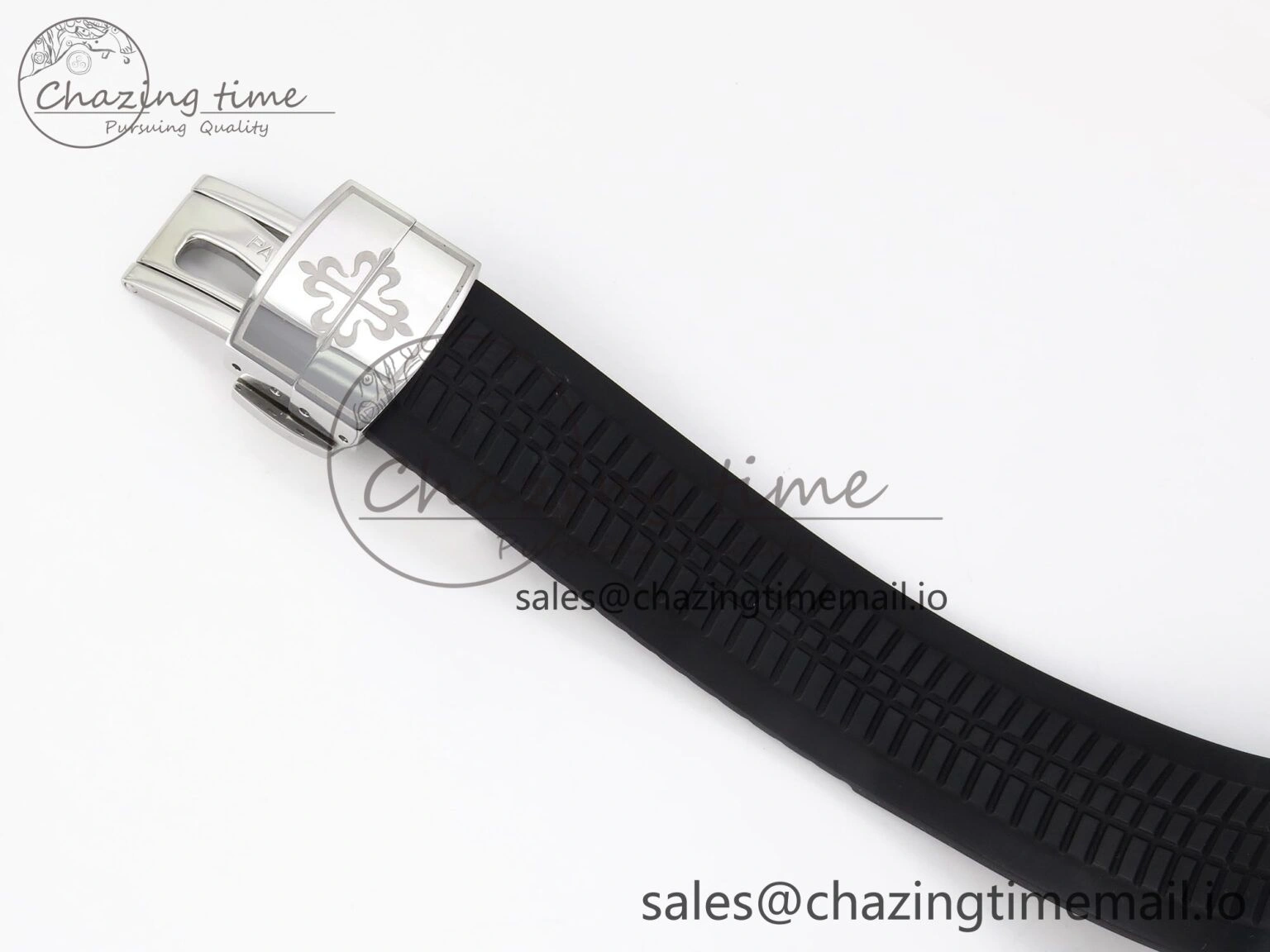 Aquanaut 5167A SS ZF 1:1 Best Edition Black Dial on Black Rubber Strap 26- Compact 8723