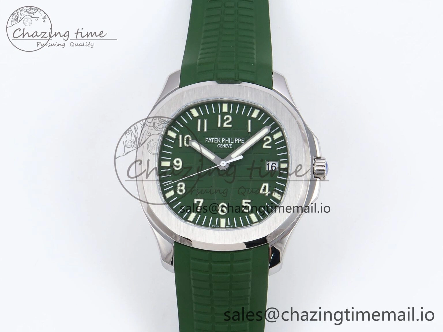 Aquanaut 5167A SS ZF 1:1 Best Edition Green Dial on Green Rubber Strap 330CS V Compact 8705