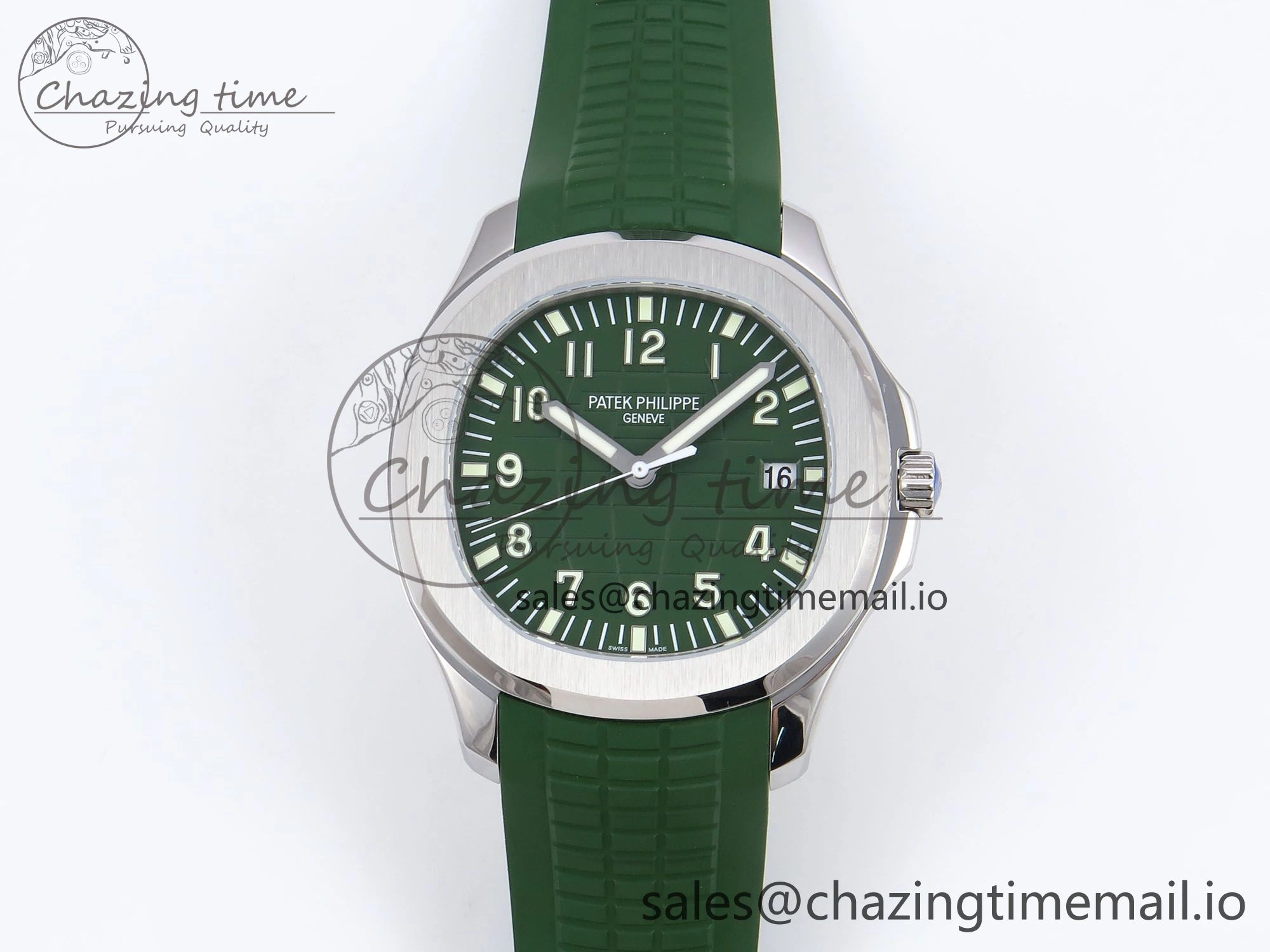 Aquanaut 5167A SS ZF 1:1 Best Edition Green Dial on Green Rubber Strap 330CS V Compact 8705
