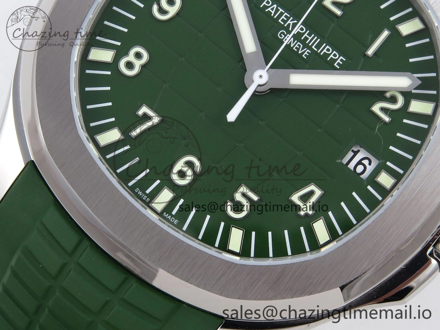 Aquanaut 5167A SS ZF 1:1 Best Edition Green Dial on Green Rubber Strap 330CS V Compact 8705