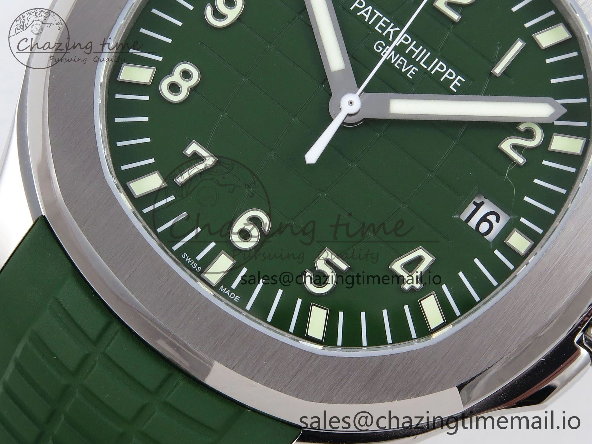 Aquanaut 5167A SS ZF 1:1 Best Edition Green Dial on Green Rubber Strap 330CS V Compact 8705