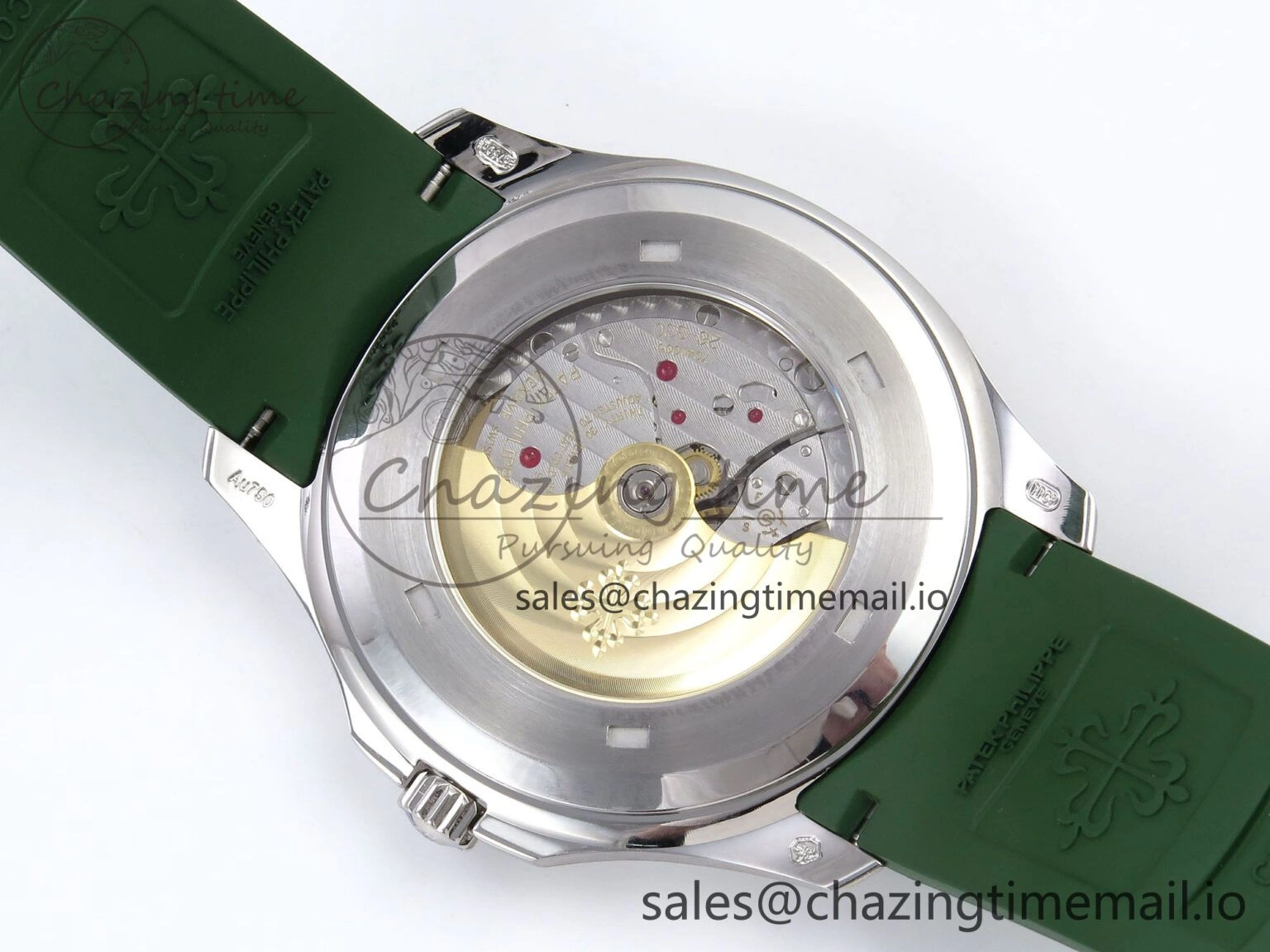 Aquanaut 5167A SS ZF 1:1 Best Edition Green Dial on Green Rubber Strap 330CS V Compact 8705