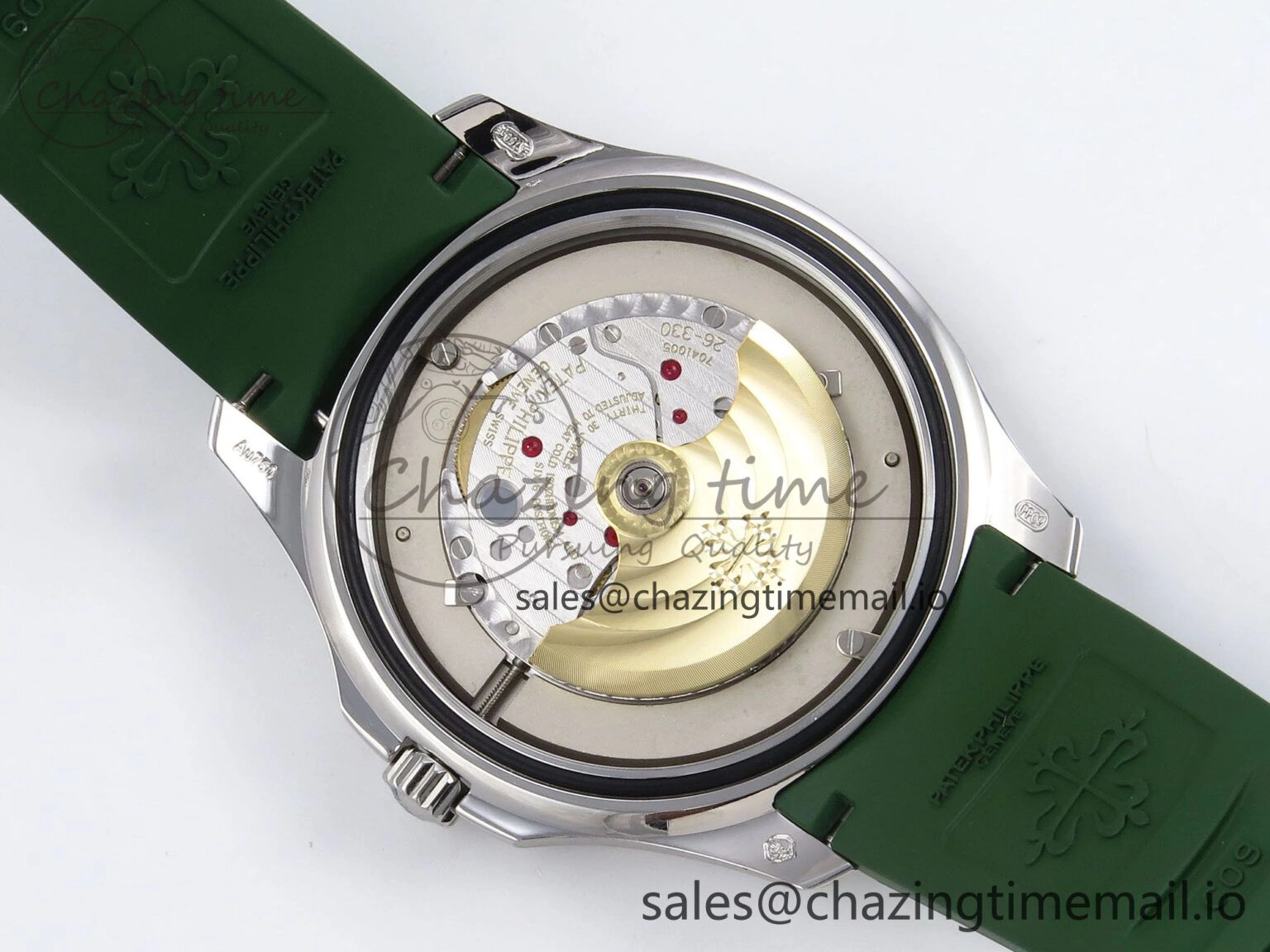 Aquanaut 5167A SS ZF 1:1 Best Edition Green Dial on Green Rubber Strap 330CS V Compact 8705