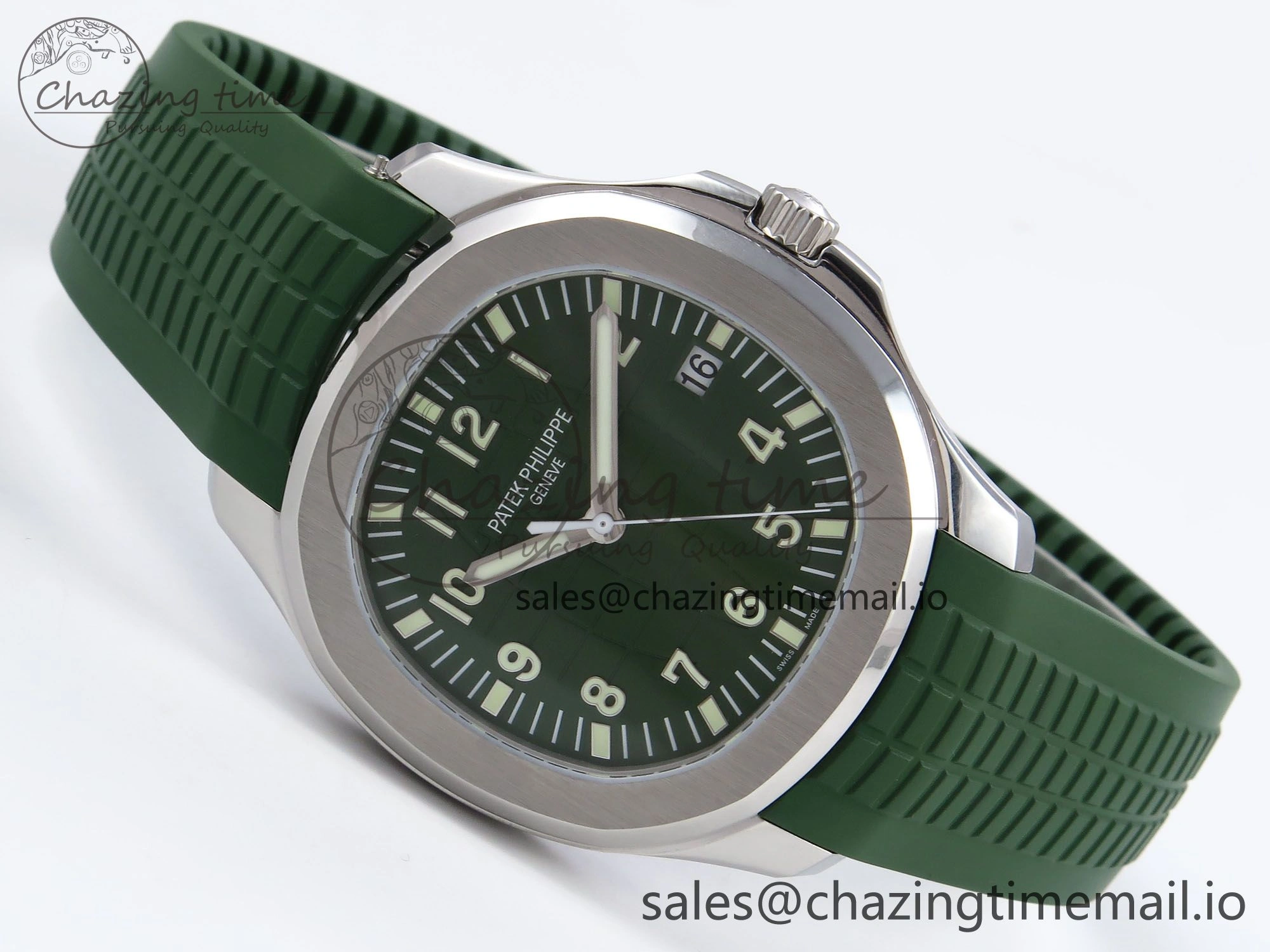 Aquanaut 5167A SS ZF 1:1 Best Edition Green Dial on Green Rubber Strap 330CS V Compact 8705