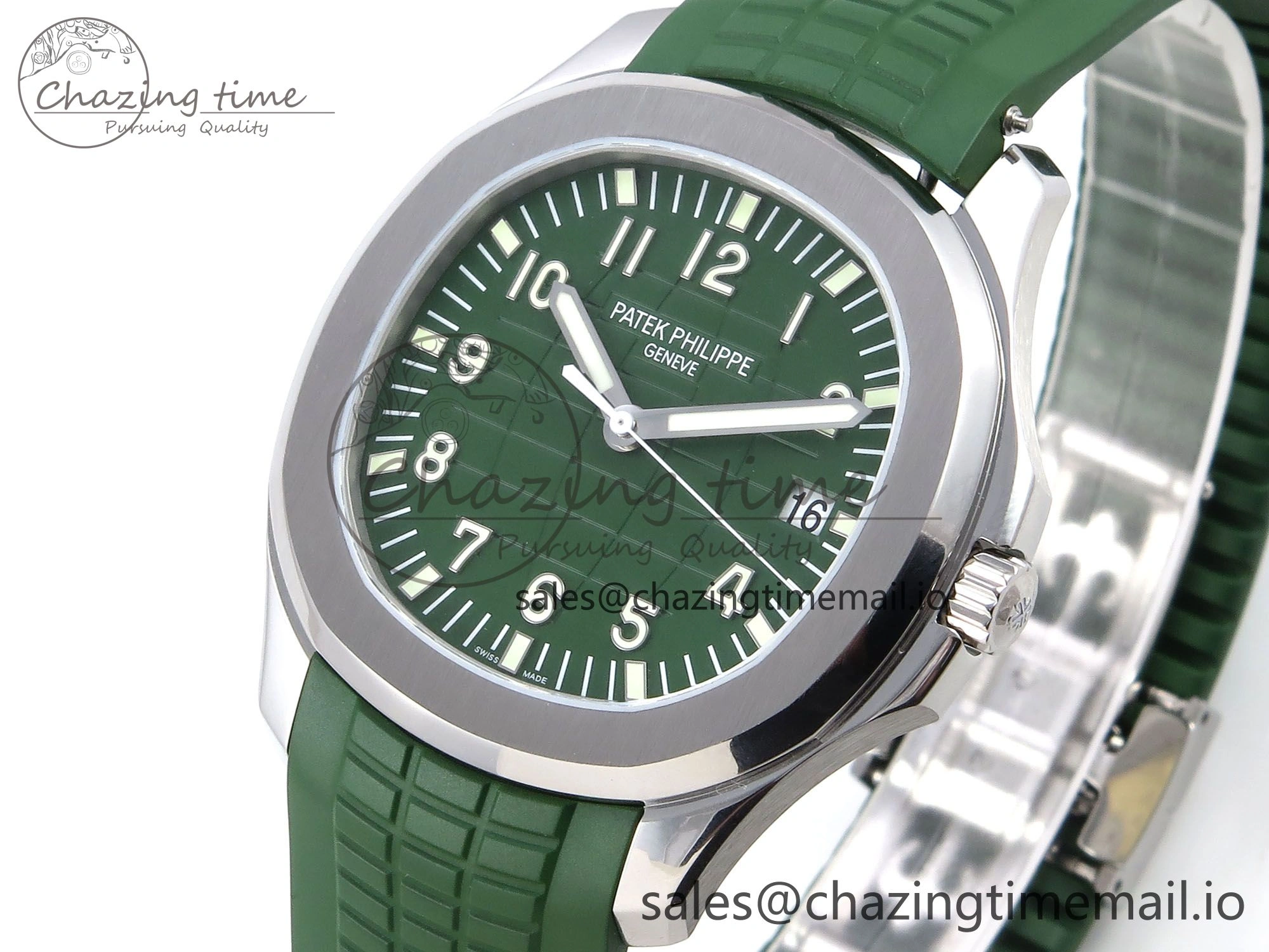 Aquanaut 5167A SS ZF 1:1 Best Edition Green Dial on Green Rubber Strap 330CS V Compact 8705