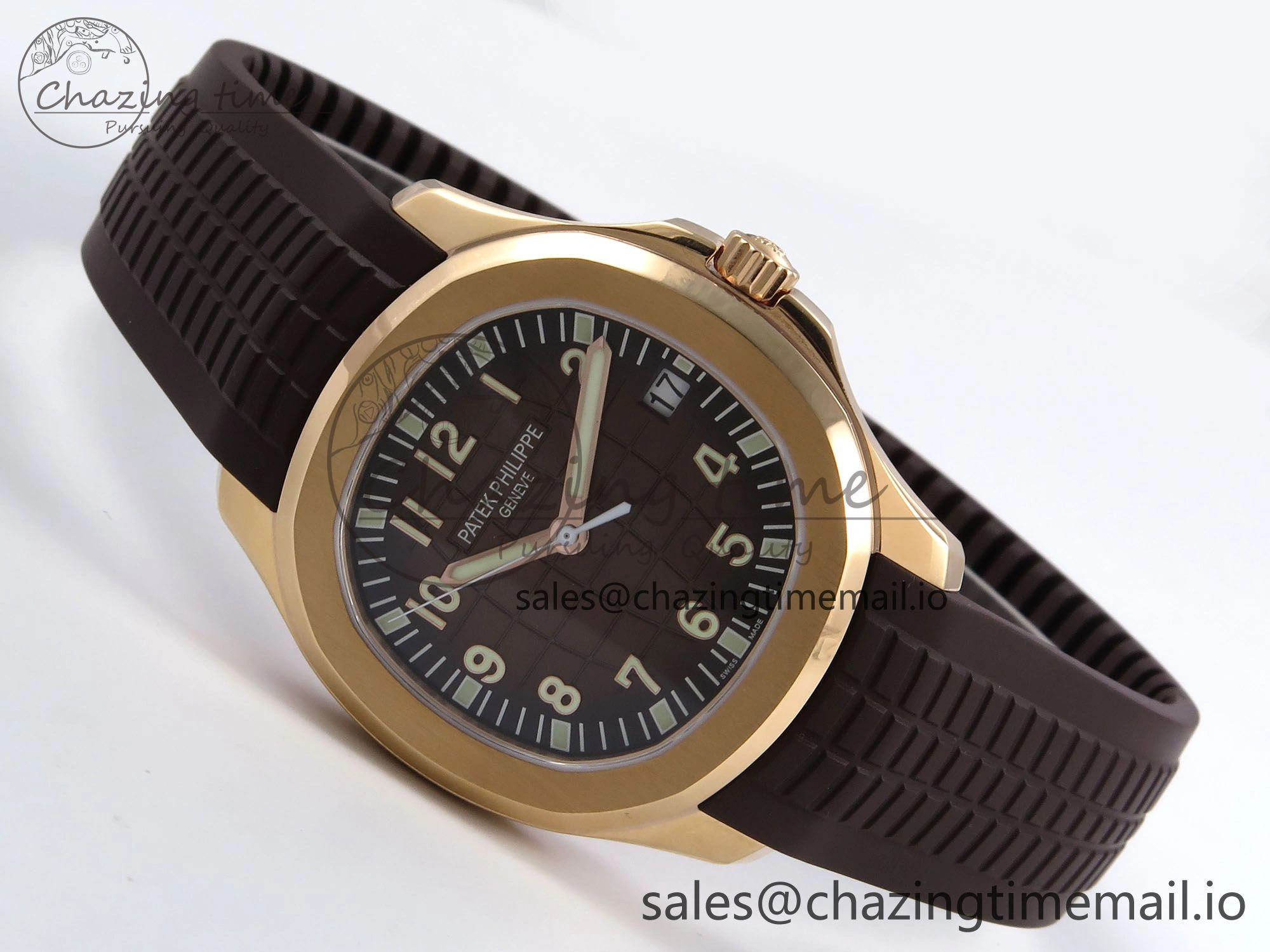 Functional Aquanaut 5167R RG ZF 1:1 Best Edition Brown Dial on Brown Rubber Strap 330CS V 8706